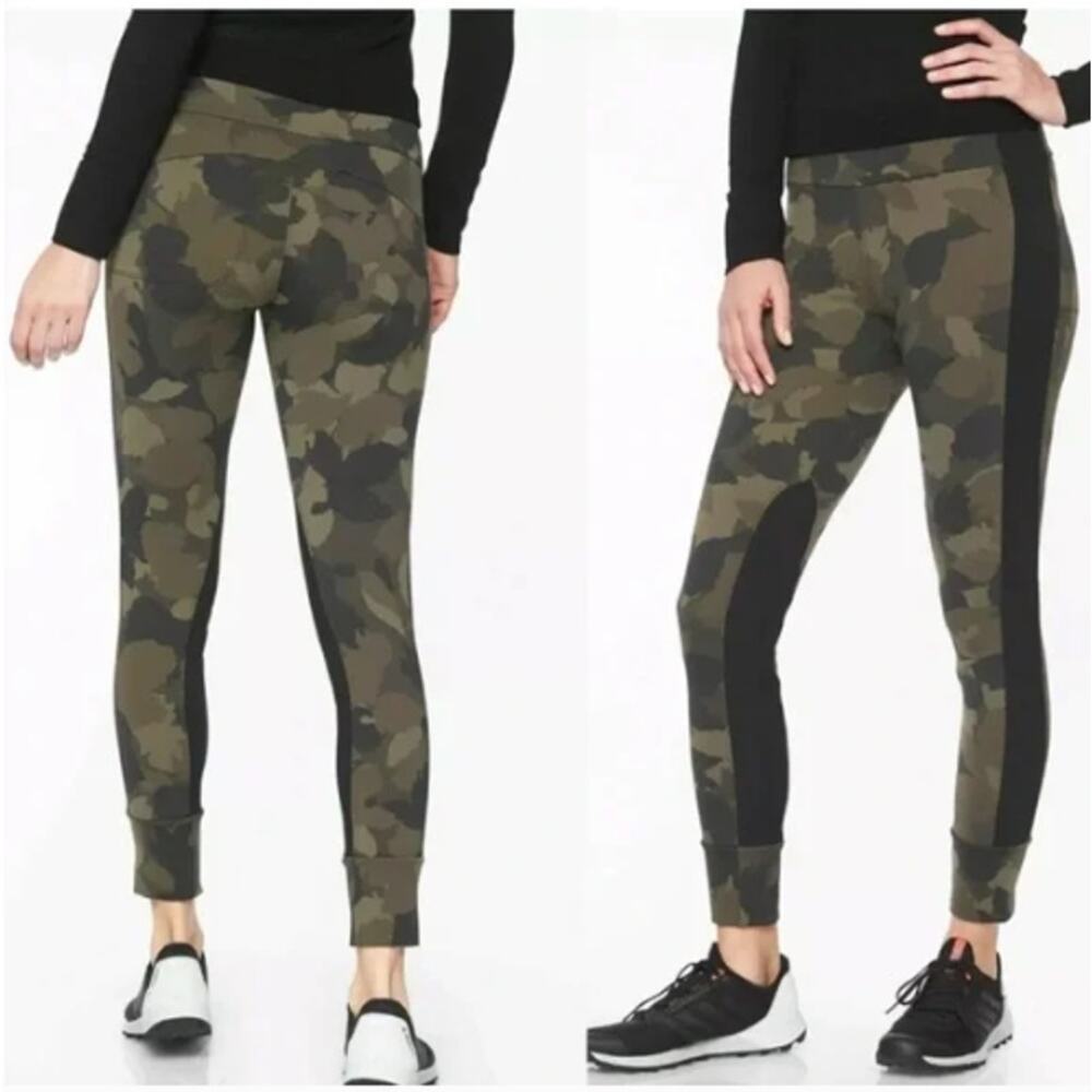 Athleta Women's XS Essex‎ Camo Essex Hybrid Tight Leggings High Rise Side Stripe